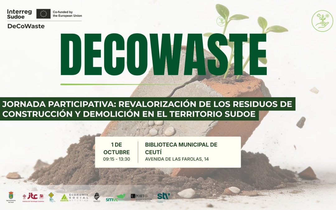 DeCoWaste celebra en Ceutí una jornada con empresas, profesionales y administraciones para avanzar en la valorización de los residuos de construcción y demolición.